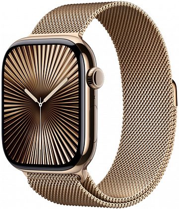 Ремешок Apple 46 мм «Миланская петля», золотого цвета, размер M/L