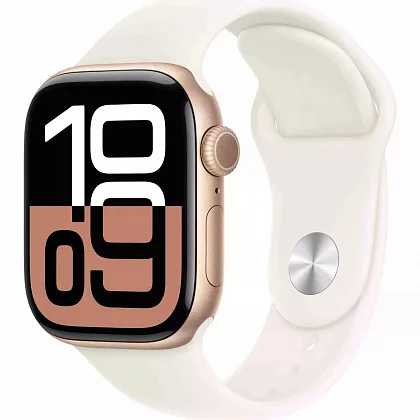 Смарт-часы Apple Watch Series 10 GPS 46mm Rose Gold Aluminum Case with Light Blush Sport Band, размер S/M