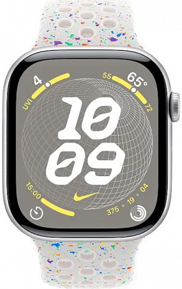 Смарт-часы Apple Watch Series 10 46mm Silver Aluminum Case with Pure Platinum Nike Sport Band, размер S/M