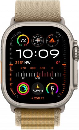 Ремешок Apple 49 мм Alpine Loop, цвета «Загар», бежевый титан, размер M