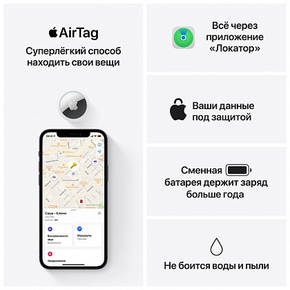 Поисковый трекер Apple AirTag белый