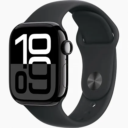 Смарт-часы Apple Watch Series 10 46mm Jet Black Aluminum Case with Black Sport Band, размер M/L